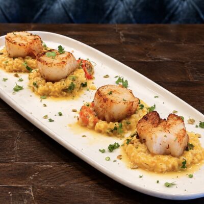 Pumkin Risotto Scallops